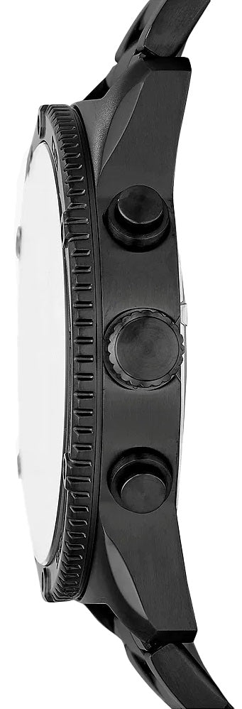 Fossil BQ2803 watch side profile showing black chronograph case and pushers