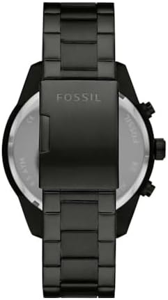 Fossil BQ2803 black stainless steel bracelet with deployment clasp and caseback