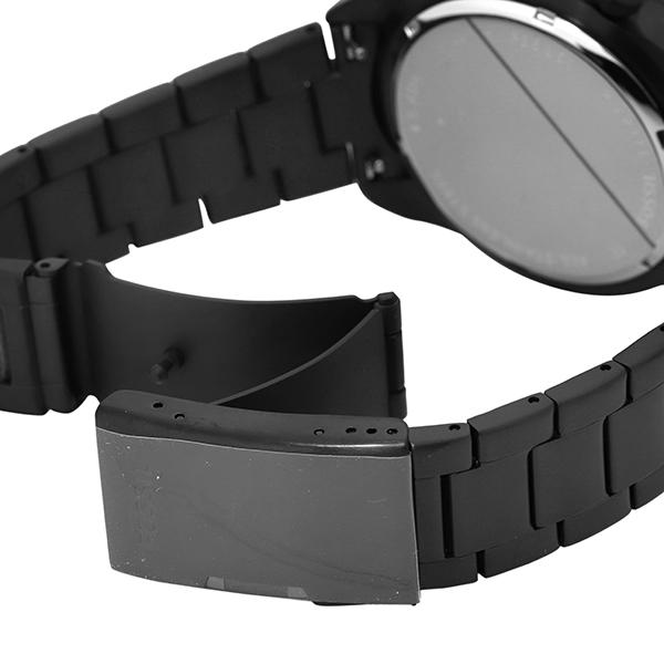 Fossil Bronson black stainless steel bracelet with fold-over clasp