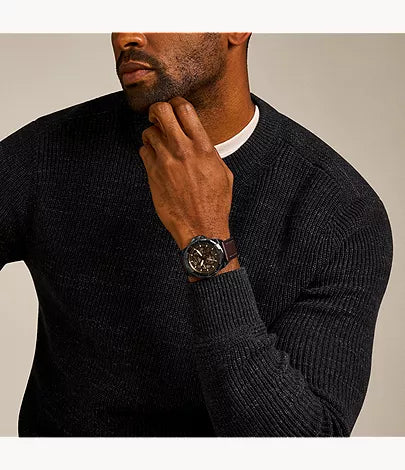 Fossil Bronson automatic watch worn on wrist