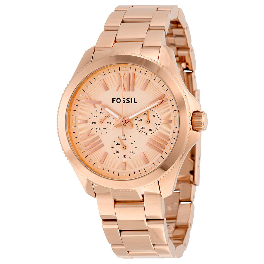 Fossil Cecile rose gold-tone ladies watch with chronograph dial and matching bracelet