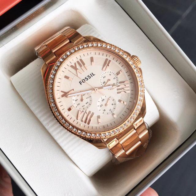 Fossil Cecile rose gold watch in packaging box