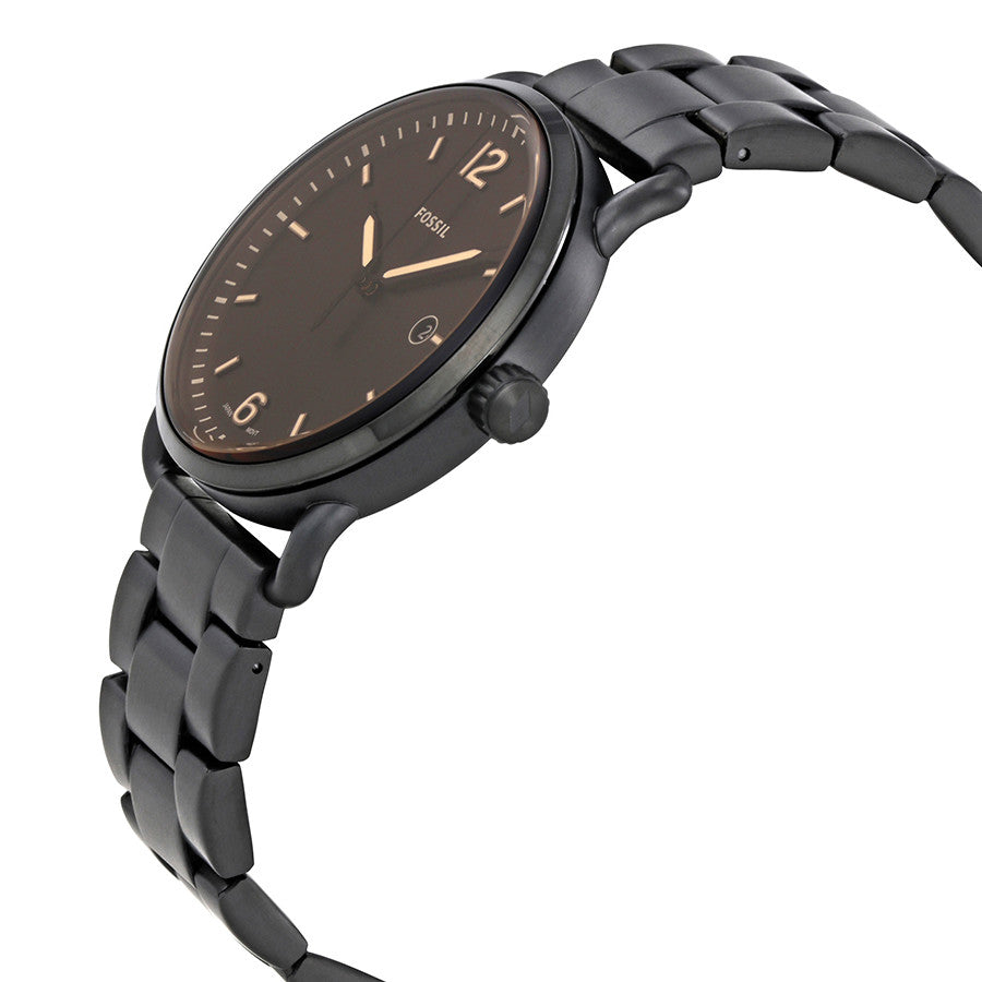 Fossil Commuter FS5277 angled side view showing black case and bracelet