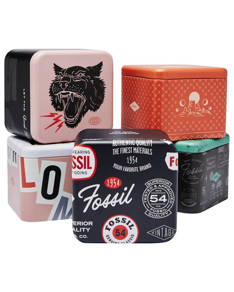 Fossil Crosby FS6121 watch packaging and branded gift boxes