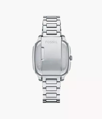 Fossil Crosby FS6122 caseback view showing stainless steel with Fossil branding