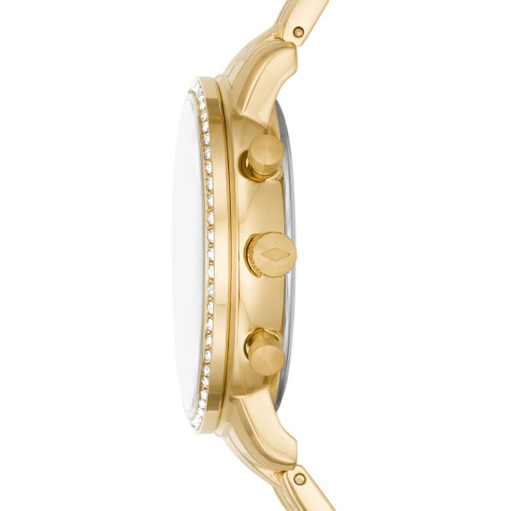 Side view of Fossil Neutra ES5219 showing crystal-set bezel, chronograph pushers, and case profile