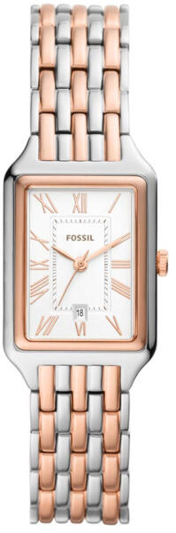Fossil Raquel two-tone stainless steel women's watch with rectangular dial and date window