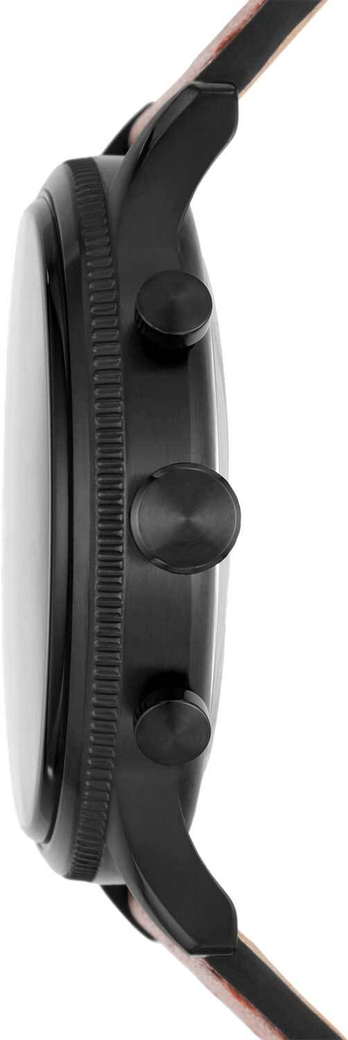 Fossil FS5833 chronograph watch side profile showing case thickness and pusher buttons
