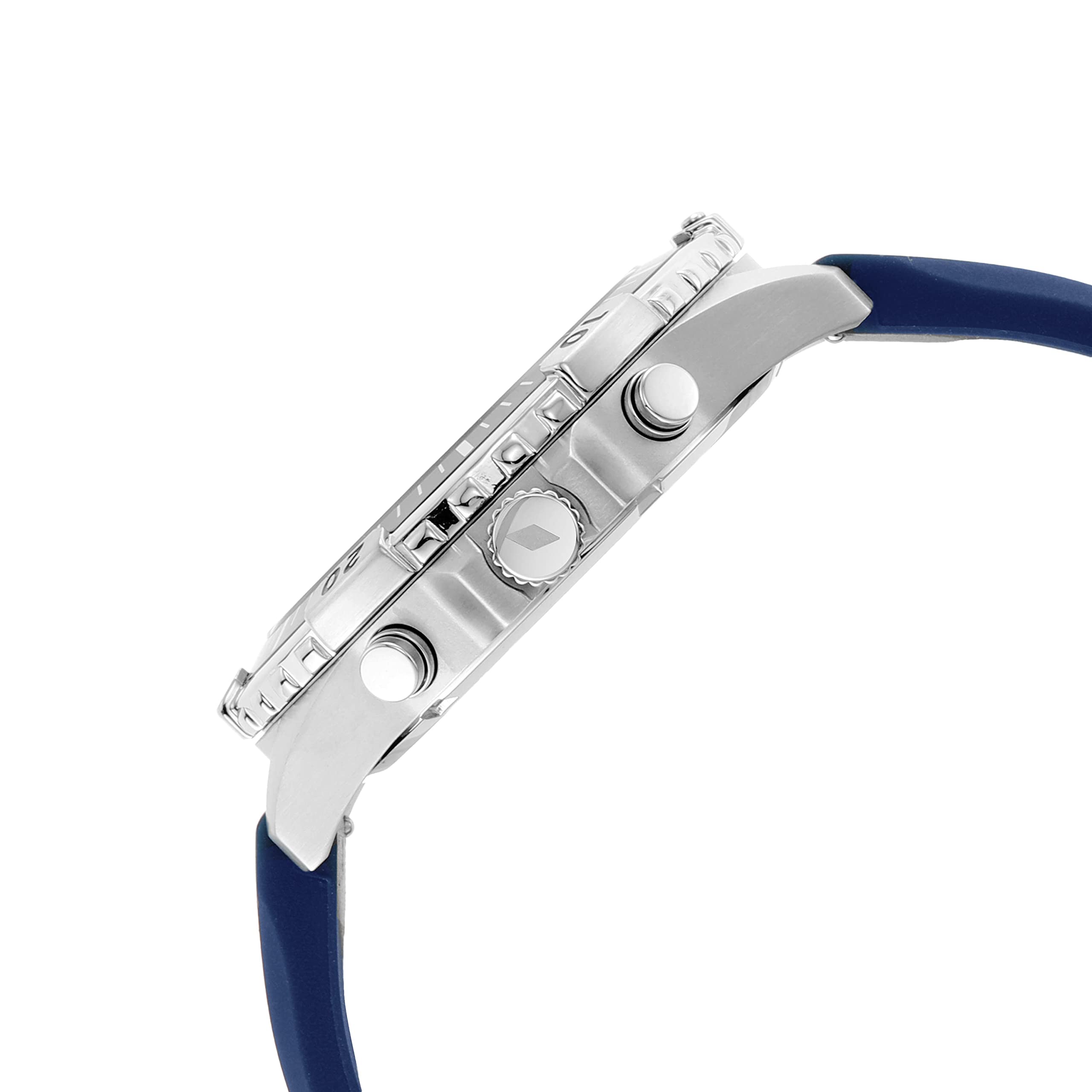 Angled view of Fossil Garrett Chronograph displaying case thickness and bezel detail