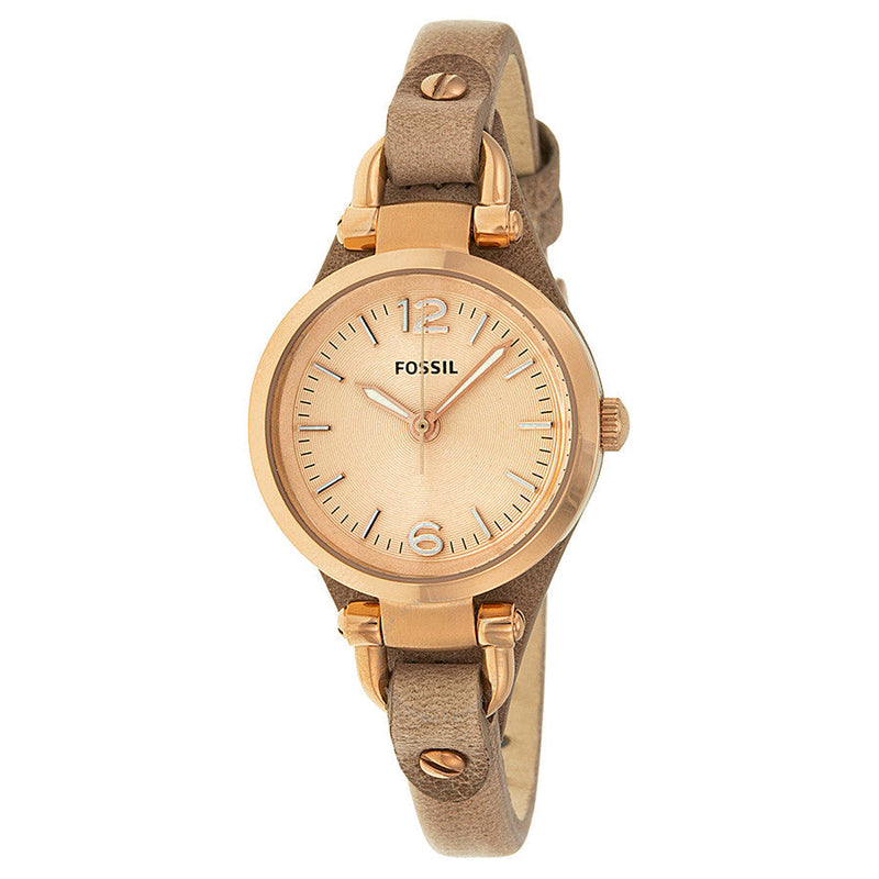 Fossil Georgia Mini Rose Dial Sand Leather Strap Ladies Watch ES3262