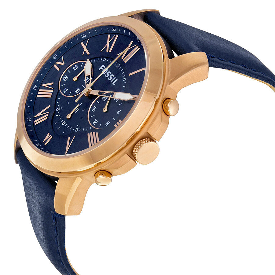 Fossil Grant Multi-Function Navy Dial Navy Leather Men's Watch FS4835 - The Watches Men & CO #2