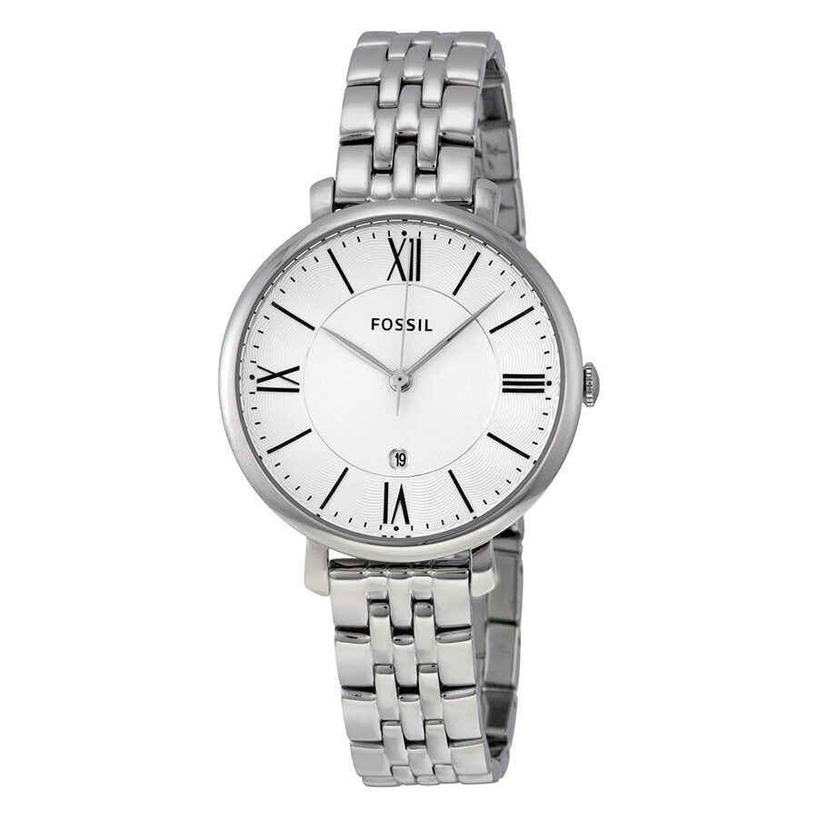 Fossil Jacqueline silver dial stainless steel women's watch with Roman numeral markers