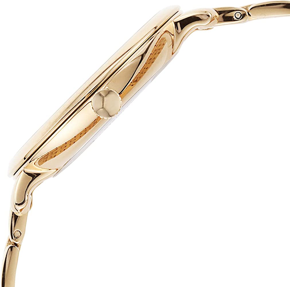 Side profile of Fossil Jacqueline watch showing case depth and bracelet links