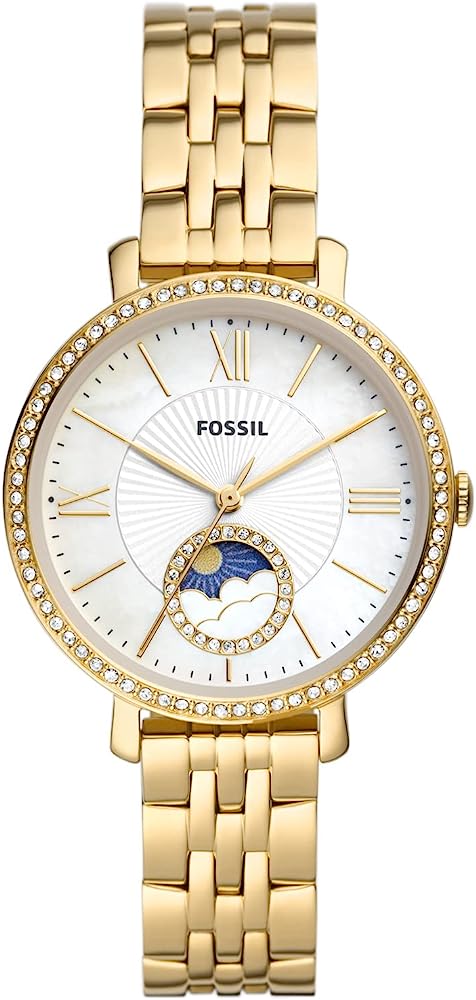 Fossil Jacqueline Sun Moon Gold Stainless Steel Women’s Watch ES5167 - Watch