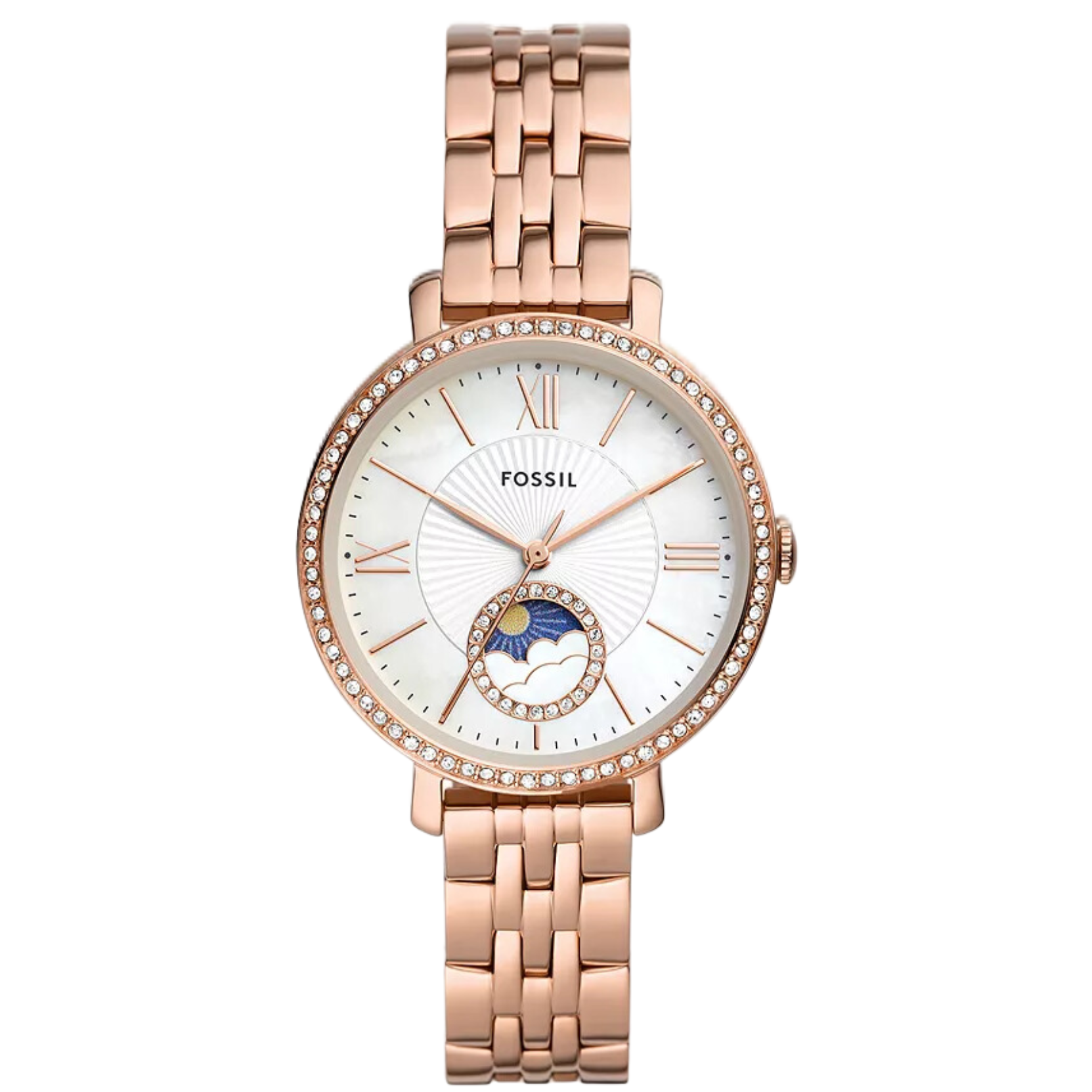 Fossil Jacqueline Sun Moon Rose Gold Women’s Watch ES5165 - Watch