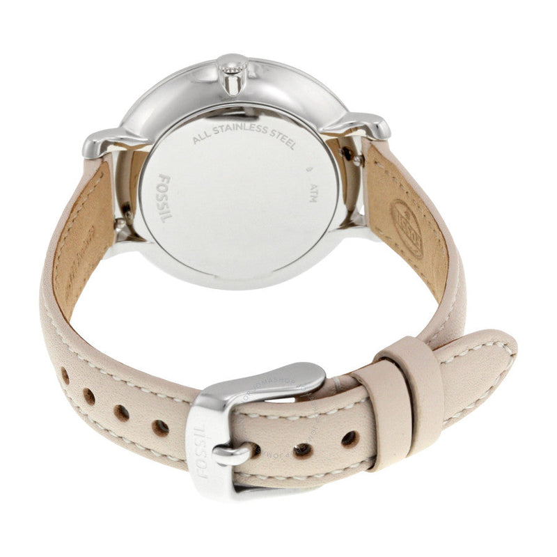 Fossil Jacqueline White Dial Leather Strap Ladies Watch ES3793