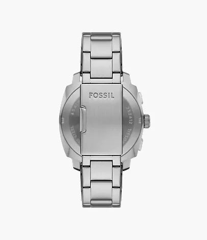 Fossil Machine FS6095 watch caseback showing stainless steel with Fossil branding