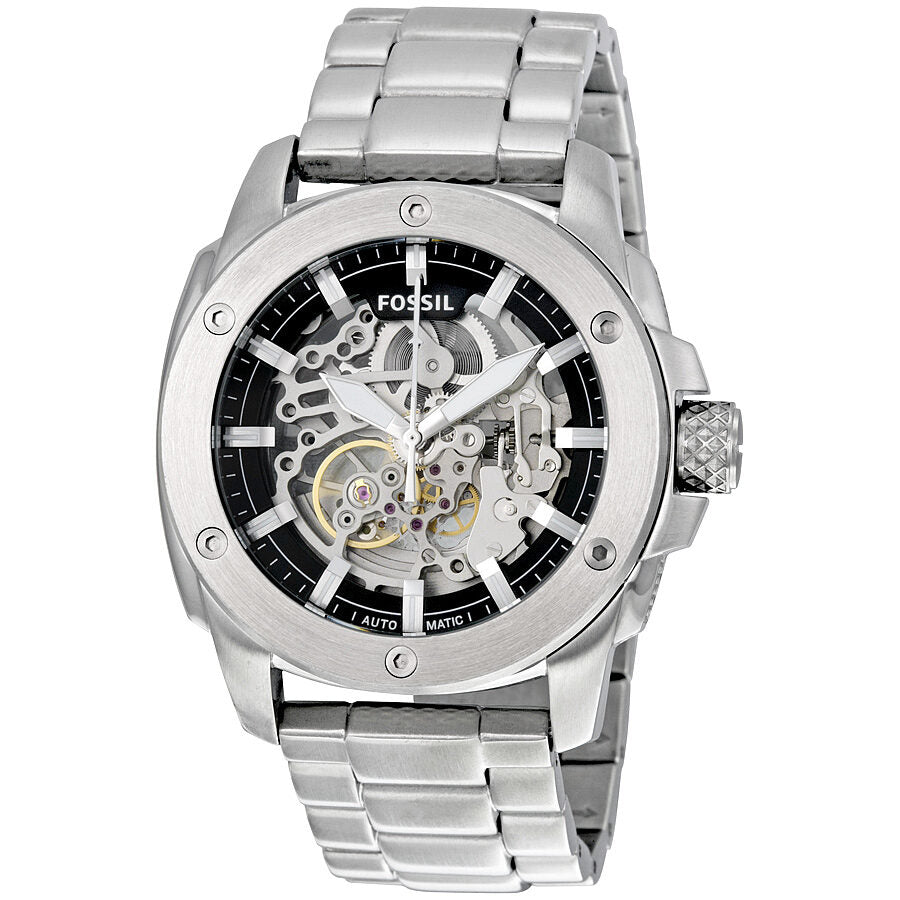 Fossil Modern Machine automatic skeleton dial men's watch with stainless steel bracelet