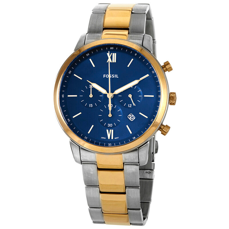 Fossil Neutra Chronograph FS5706 with blue dial, two-tone stainless steel case and bracelet