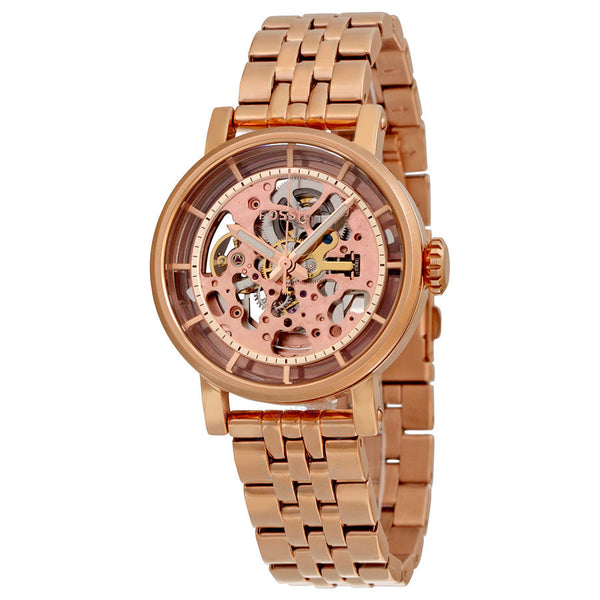 Fossil Original Boyfriend Automatic Skeleton Rose Gold Watch ME3065