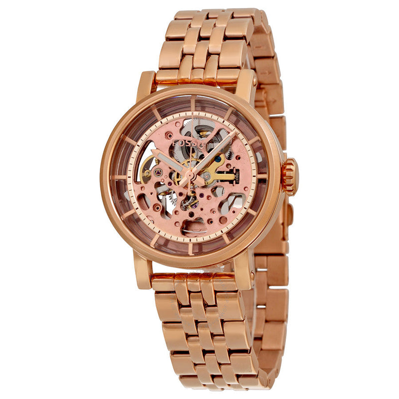 Fossil Original Boyfriend Automatic Skeleton Rose Gold Watch ME3065