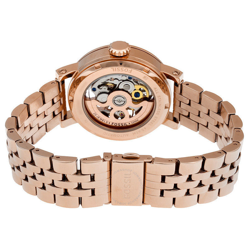 Fossil Original Boyfriend Automatic Skeleton Rose Gold Watch ME3065