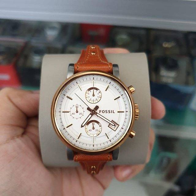 Fossil Original Boyfriend chronograph watch displayed on wrist
