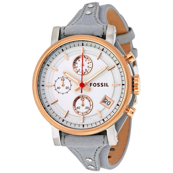 Fossil Original Boyfriend Chronograph White Dial Ladies Watch ES4045