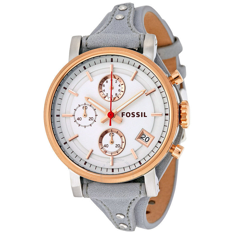 Fossil Original Boyfriend Chronograph White Dial Ladies Watch ES4045