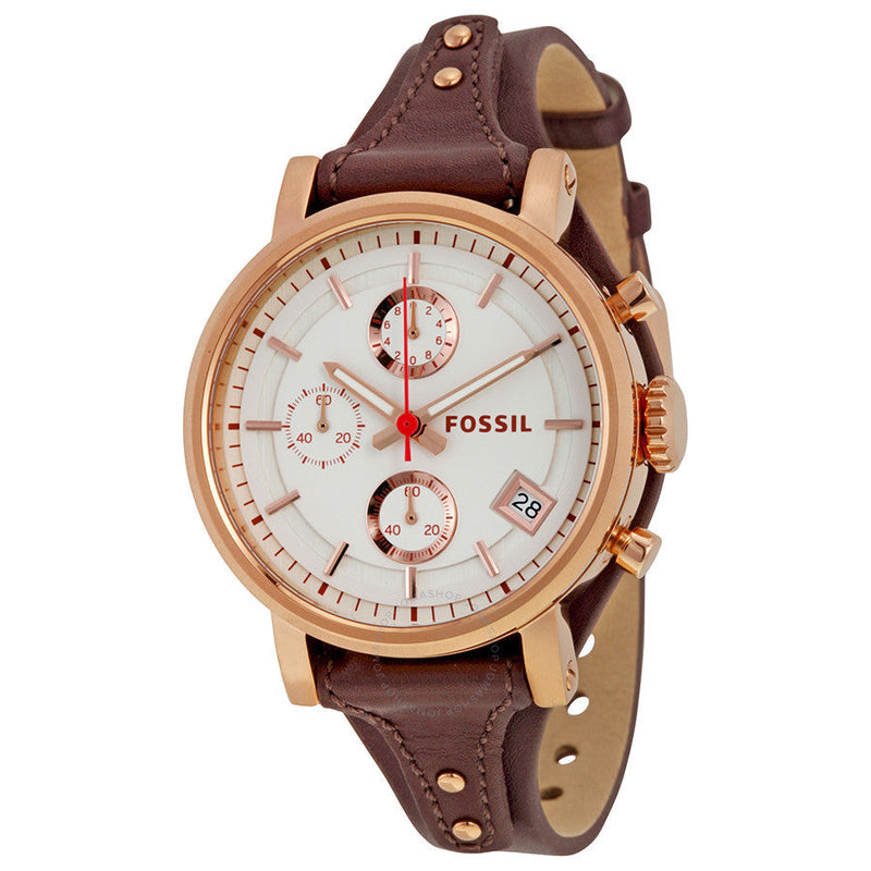 Fossil Original Boyfriend Chronograph White Dial Ladies Watch ES3616