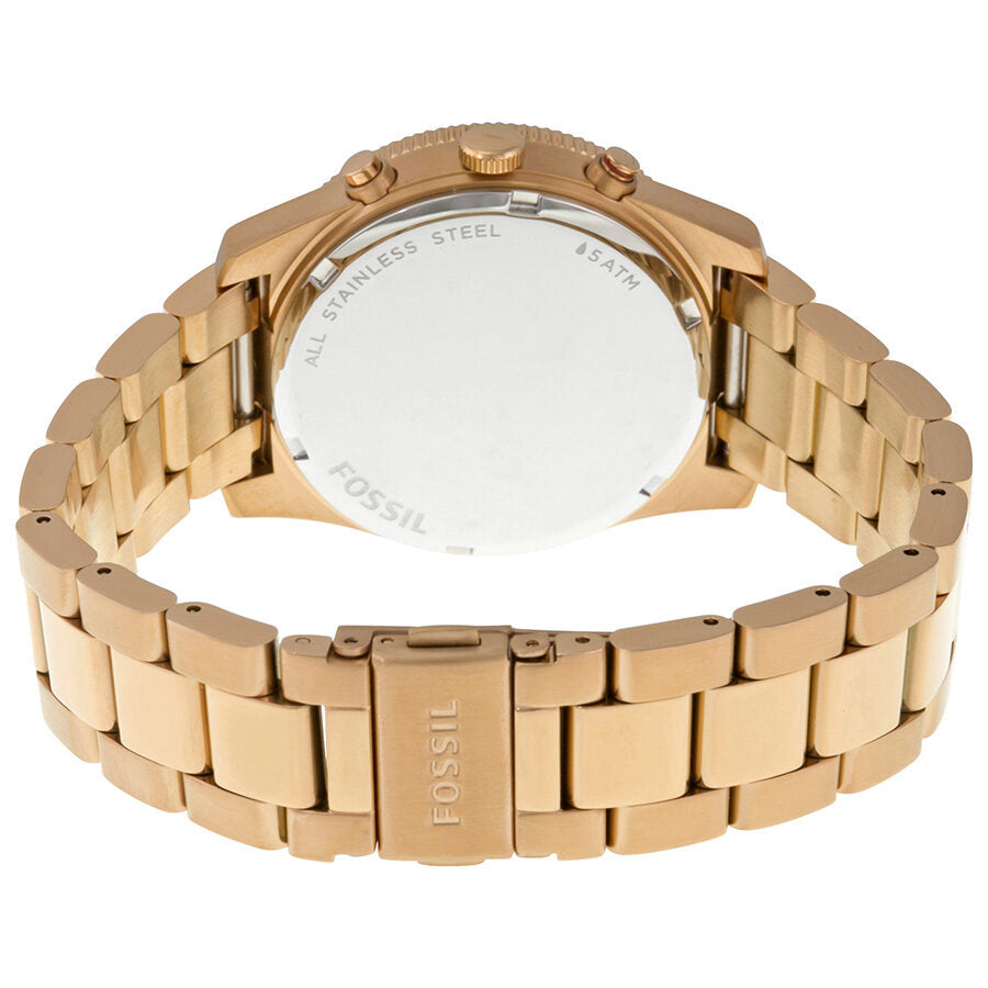 Fossil Perfect Boyfriend ES3885 case back showing stainless steel with Fossil branding