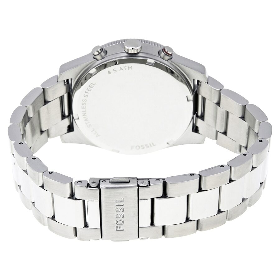 Fossil Perfect Boyfriend watch caseback showing stainless steel bracelet attachment