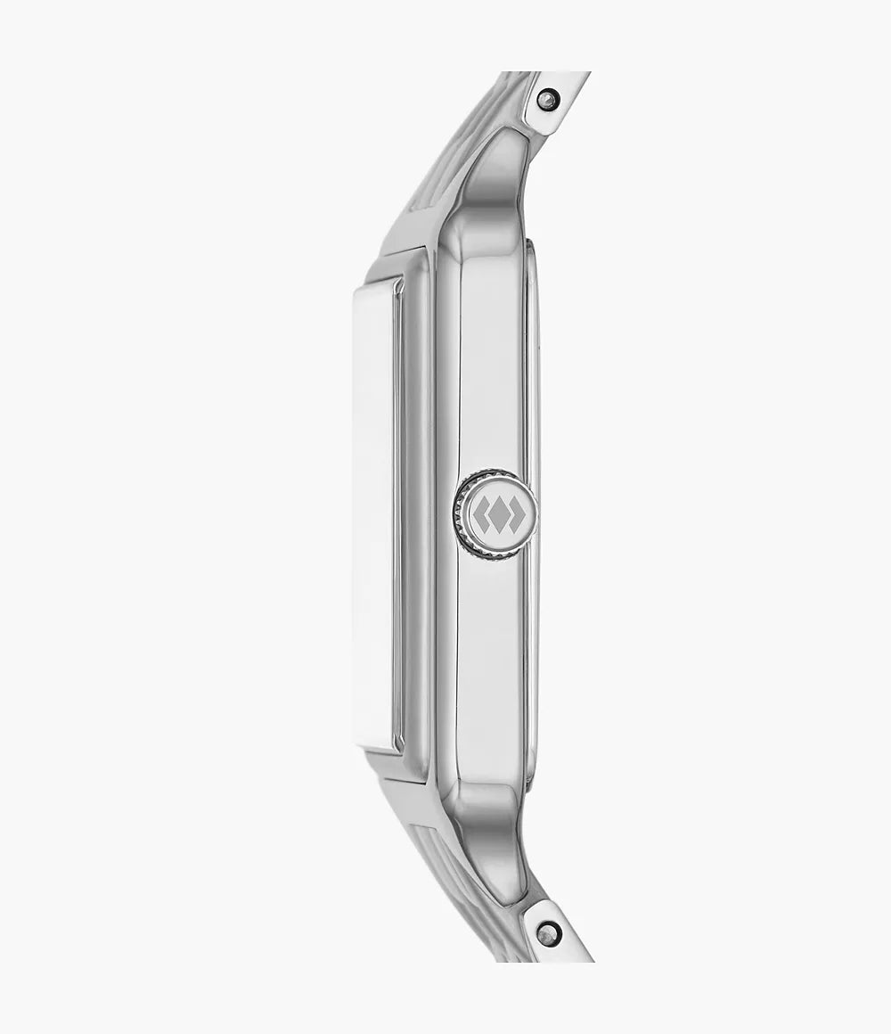 Fossil Raquel ES5221 watch side profile showing case thickness and bracelet
