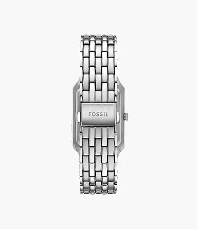 Fossil Raquel stainless steel case back with link bracelet details