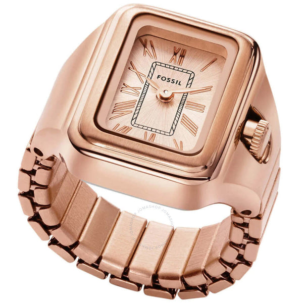 Fossil Raquel Watch Ring Quartz Rose Gold Dial Ladies Watch ES5345 - The Watches Men & Co