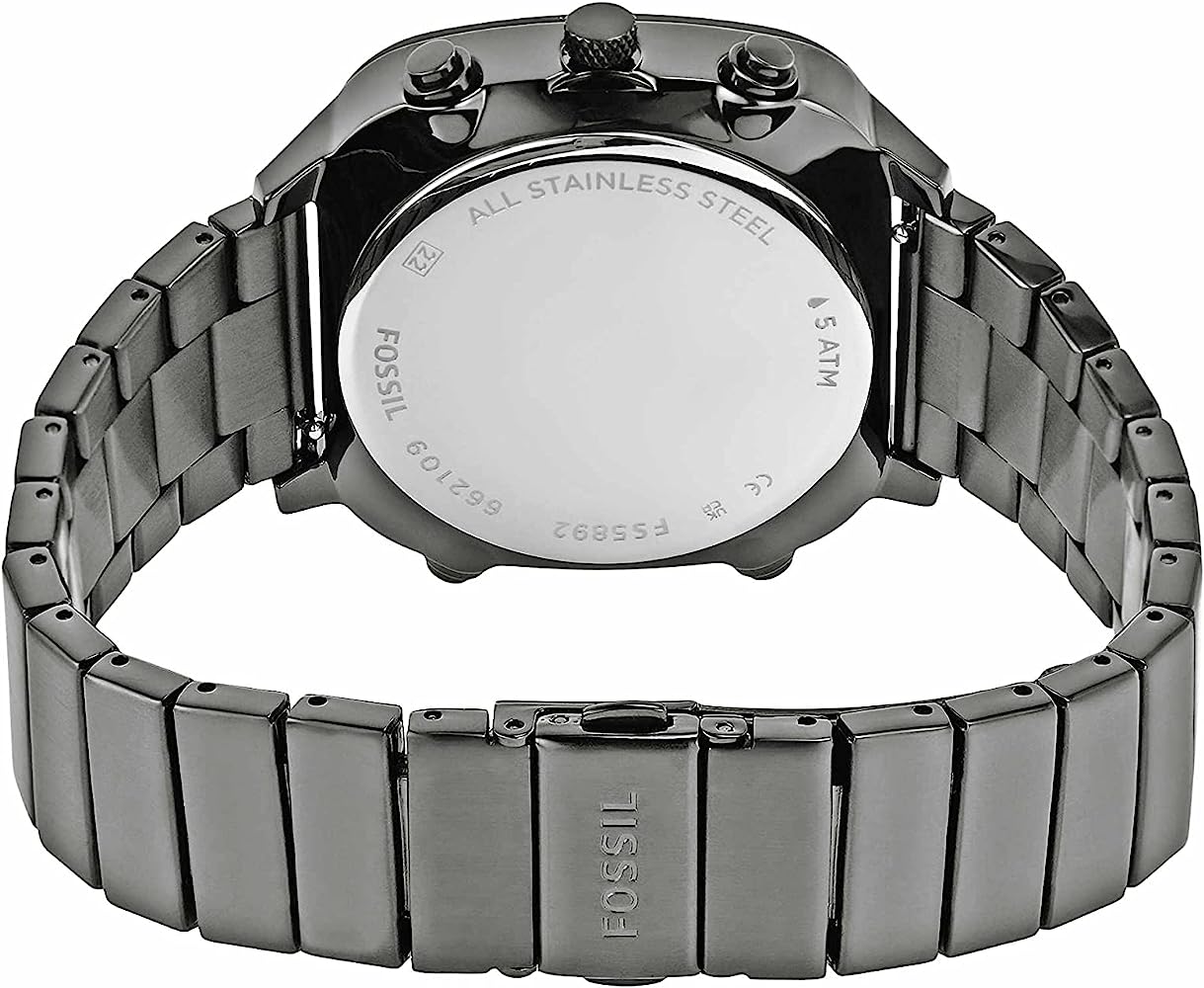 Caseback of Fossil Retro FS5892 stainless steel with model number