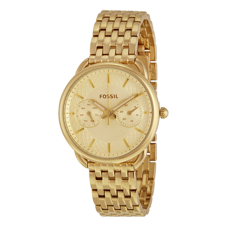 Fossil Tailor gold-tone ladies watch with champagne dial and multi-function subdials