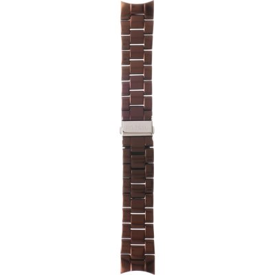 Fossil Tailor ES4258 brown steel bracelet strap with articulated links and closure