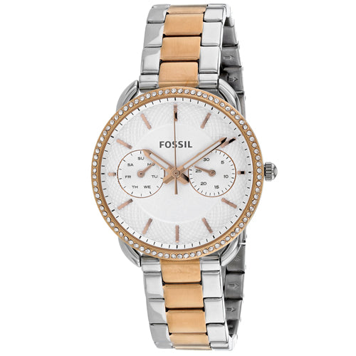 Fossil Tailor two-tone stainless steel women's chronograph watch with diamond-set bezel