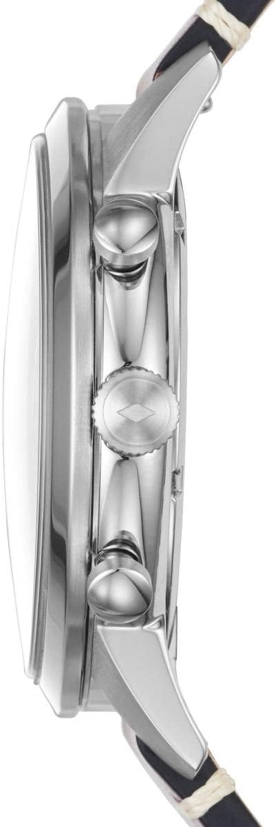 Fossil Townsman chronograph watch side profile showing stainless steel case thickness and chronograph pushers