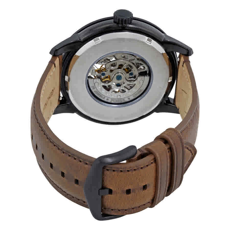 Fossil Townsman ME3155 caseback displaying visible automatic movement mechanism