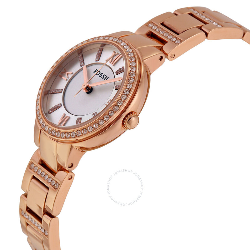 Fossil Virginia Silver Dial Rose Gold-tone Ladies Watch ES3284 - The Watches Men & Co #2