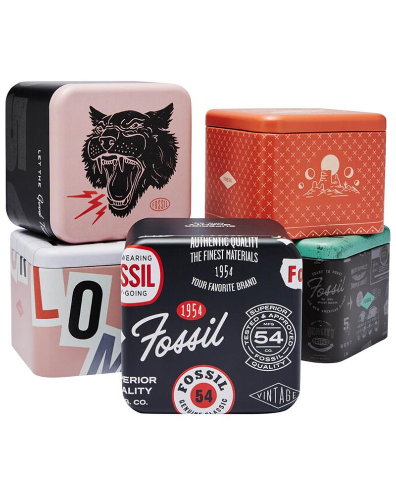 Fossil brand gift boxes and packaging