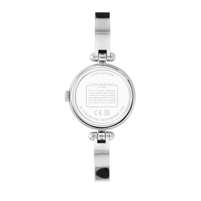 Gucci Diamantissima watch caseback showing quartz movement and specifications