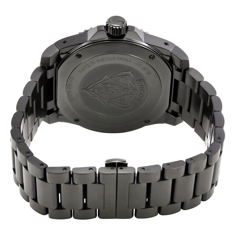 Gucci Dive caseback with stainless steel bracelet and crown detail
