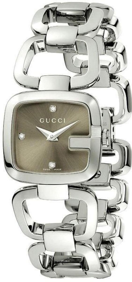 Gucci G-Gucci brown dial steel women's watch with link bracelet