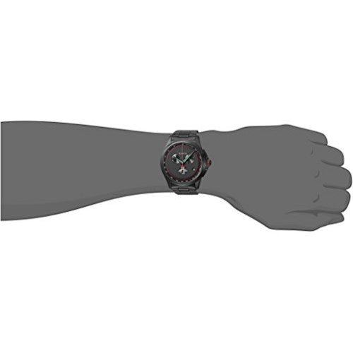Gucci G-Timeless black chronograph watch worn on wrist