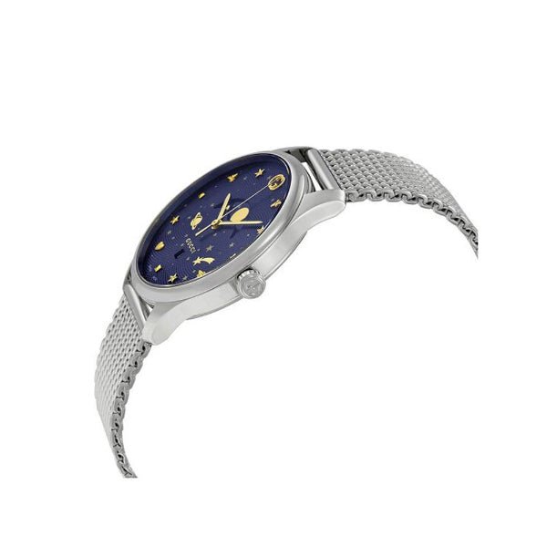 GUCCI G-Timeless Slim watch side profile showing case and mesh bracelet