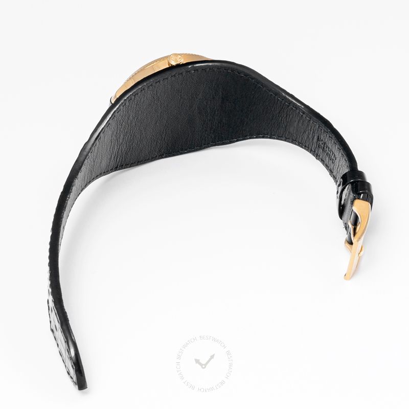 Gucci G-Timeless black crocodile leather strap with gold-tone buckle