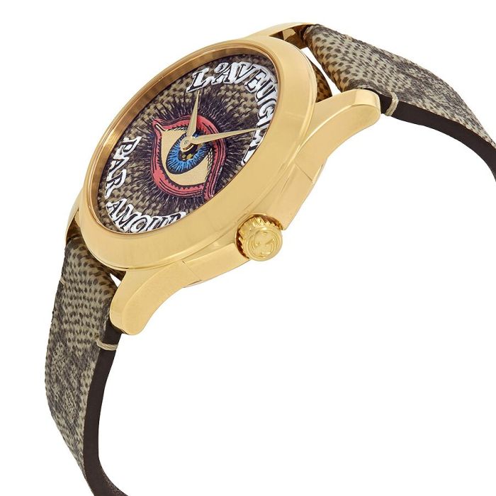 Gucci G-Timeless YA1264022 side view showing case profile and strap